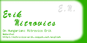 erik mitrovics business card